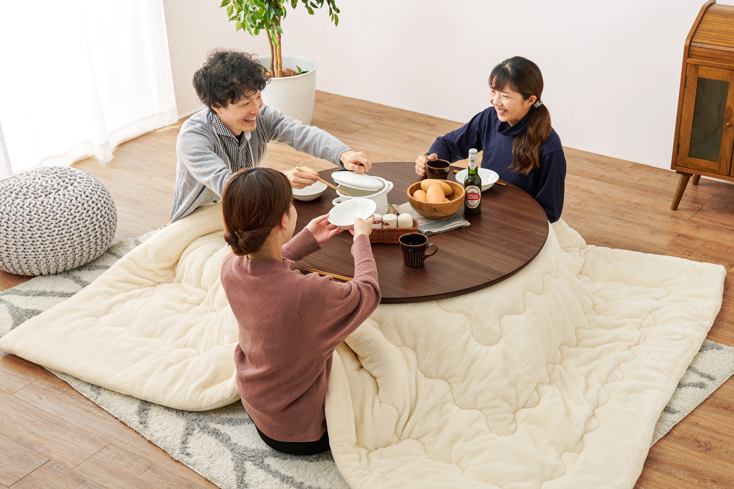 新品 難あり 円形こたつ ちゃぶ丸813WH こたつ 白色 ホワイト 円形コタツ 円形こたつは使いにくいって本当？ メリット・デメリットやサイズを