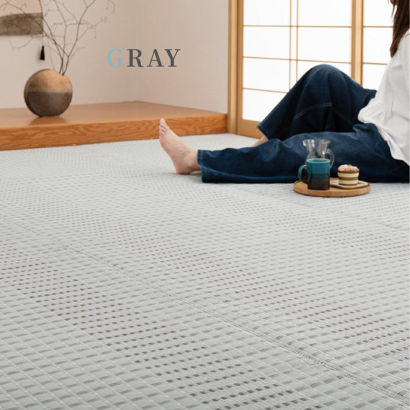 洗えるビニール風 ゴザ 涼風【1畳・2畳・3畳・4畳・4.5畳・6畳・8畳・10畳】【江戸間・本間・団地間】 花ござ ビニール風カーペット ビニール風ラグ 保育園 柄上敷き い草風カーペット ペット 畳の上に敷く物