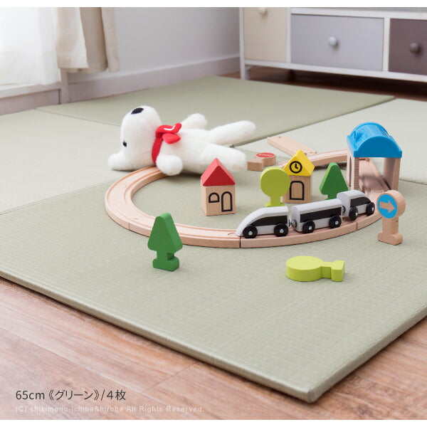 水拭きできる PP 置き畳 奏風(かなた) 約65×65×1.5cm 1枚 ポリプロピレン 半畳 ふちなし 縁なし畳 フロア畳 ユニット畳 システム畳 ベージュ グリーン グレー 畳 マット 琉球畳風 フロアー畳 フローリング畳 へりなし畳 滑り止め付