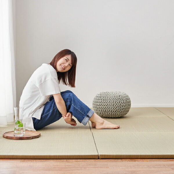 置き畳 倉敷II 【小】 約65×65×2.5cm 【約半畳】 1枚 縁なし畳 システム畳 ユニット畳 賃貸 畳 フローリング 床 布団の下 い草 マット 琉球畳風 井草 イグサ いぐさ フローリング畳 へりなし畳 滑り止め付 年中 萩原 春夏秋冬 涼しい ひんやり