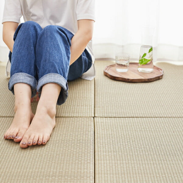 置き畳 倉敷II 【小】 約65×65×2.5cm 【同色12枚セット】【約3畳】 縁なし畳 システム畳 ユニット畳 賃貸 畳 フローリング 床 布団の下 い草 マット 琉球畳風 井草 イグサ いぐさ フロアー畳 フローリング畳 へり
