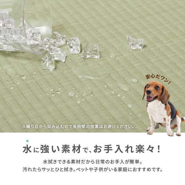 ビニール風 4つ折り 畳マットレス 伏見 ブルー 約140×200cm 【ダブル】【約2畳弱】い草風 水拭きOK キッズラグ キッズ畳 プレイマット ペット 折りたたみ 折り畳み 畳マット 置き畳 モダン 布団の下 フローリング 寝具 無地 軽量 軽い 介護 萩原