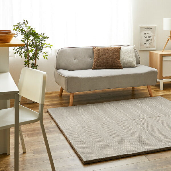 カット出来るファブリック置き畳 ボーナ 約82×82×2.5cm 【同色9枚セット】ヘリンボーン 小上がり キッズスペース 約半畳 1枚 へりなし畳 フロア畳 ユニット畳 システム畳 可愛い DIY 防音対策 あったか 暖かいフロアー畳 フローリング畳 滑り止め付 萩原