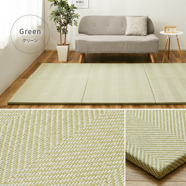 カット出来るファブリック置き畳 ボーナ 約82×82×2.5cm 【同色12枚セット】ヘリンボーン 小上がり キッズスペース 約半畳 1枚 へりなし畳 フロア畳 ユニット畳 システム畳 可愛い DIY 防音対策 あったか 暖かいフロアー畳 フローリング畳 滑り止め付 萩原