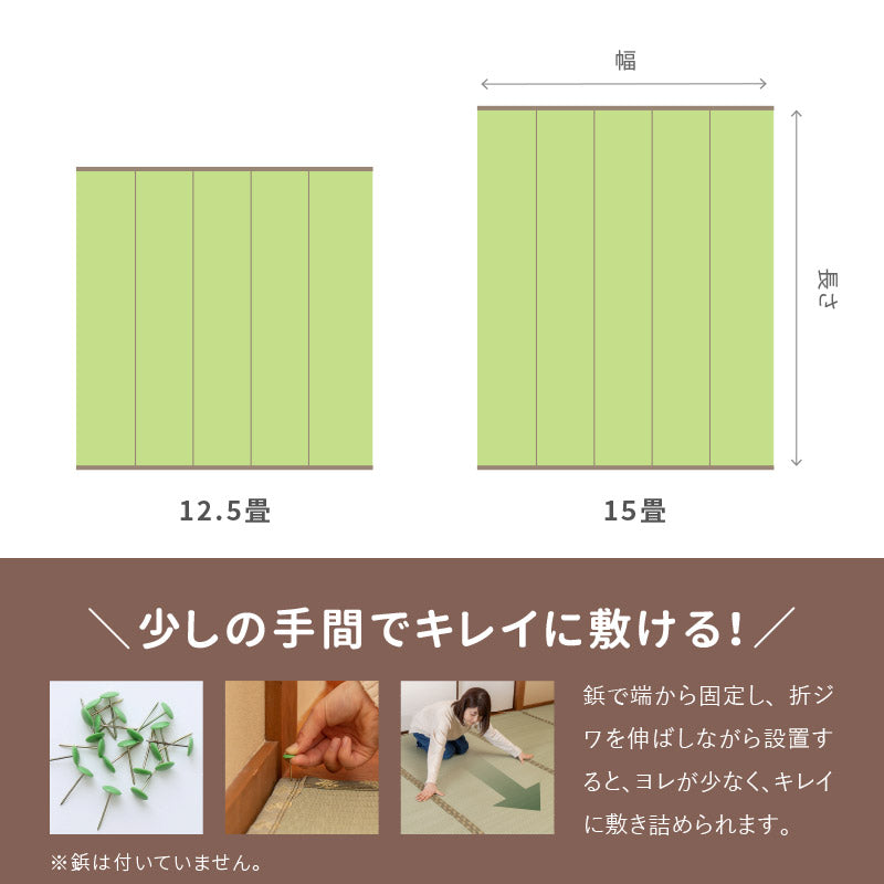 ラグ ビニール風 ゴザ ライアン 【1畳・2畳・3畳・4畳・4.5畳・6畳・8畳・10畳・12.5畳・15畳】【江戸間・本間・団地間・三六間】上敷き 畳交換 畳替え 表替え 花ござ 洗える 無地 カーペット ござ ペット い草風カーペット 畳の上に敷くもの 国産