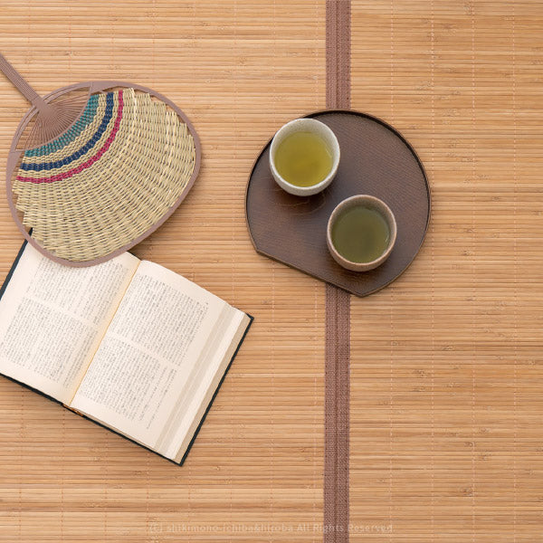 折りたためる 竹ラグ 葉月 約261×352cm 【江戸間約6畳】6帖 【長方形】 竹ラグ 無地 シンプル バンブーカーペット 竹上敷き 掃除しやすい  夏ラグ 春夏秋冬ラグ 年中 萩原 夏用 カーペット
