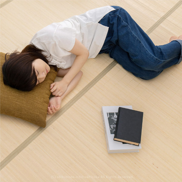 折りたためる 竹ラグ 葉月 約261×352cm 【江戸間約6畳】6帖 【長方形】 竹ラグ 無地 シンプル バンブーカーペット 竹上敷き 掃除しやすい  夏ラグ 春夏秋冬ラグ 年中 萩原 夏用 カーペット