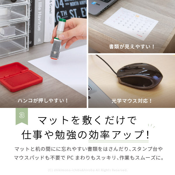 日本製 半透明マット【S】デスクマット 約90×60cm 【厚さ1.5mm】 【半透明・クリア・ソフト】 フロアマット テーブルマット 床の保護 キズ防止 保護マット 汚れ防止 入学準備 オフィス リモートワーク 萩原