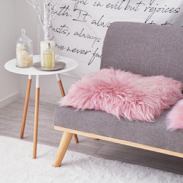 ムートン 座布団 SX-1010 約40×40cm ファー 原皮 座布団 シートクッション 羊毛 かわいい チェアパット 四角 角型 正方形 カーシート 車 オフィス ボーホーインテリア 萩原 秋冬用