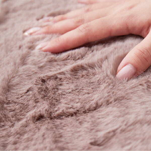 ラビットファータッチ座布団 ラパン 直径38cm チェアパッド 丸 マット エコファー オールシーズン 無地 シャビー グレーインテリア 可愛いチェアパッド おしゃれ 女の子 姫系 かわいい ダスティーカラー くすみカラー ふわふわ 萩原 秋冬用