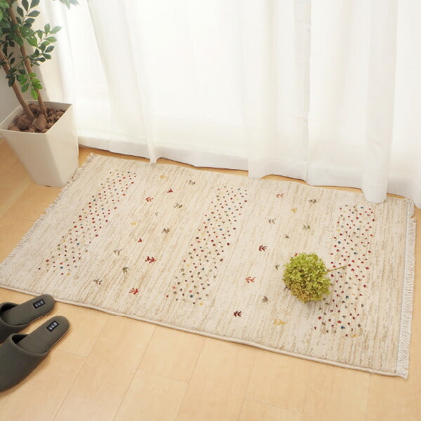 ウィルトンカーペット 玄関マット RAKKAS ラッカス 約50×80cm 屋内 室内 ギャッベ風 ギャベ風 ネイティブ ラグマット おしゃれ ウィルトン織 民族 オールシーズン 年中 萩原