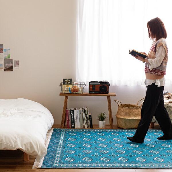 ラグ 洗える 絨毯 トルクメン 風 約130×190cm【約1.5畳】 伝統的な手織りのトルクメン絨毯を再現したおしゃれなラグ 絨毯 キリム カーペット イラン 手洗いOK おしゃれ 人気 フリンジ トライバルラグ 小さめ 和室 オールシーズン 年中 掃除しやすい 萩原 秋冬用