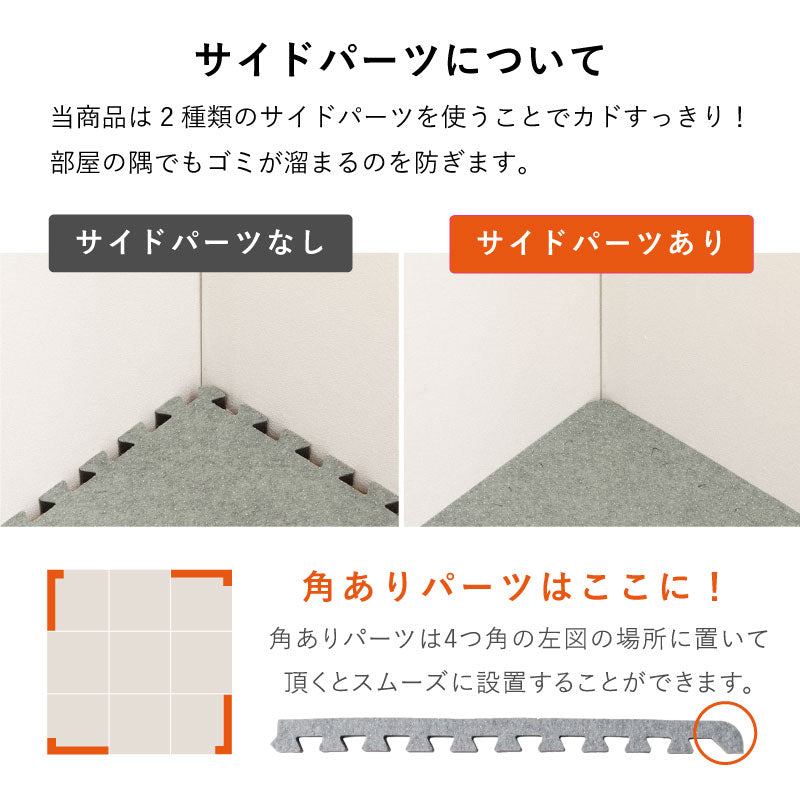 ラグカーペットの厚み足し「厚み増し太郎」約60cm 【4枚セット/9枚セット】ジョイント式でサイズ自由自在 ジョイントマット 低反発 ホットカーペット床暖房対応 下敷き 防音 滑り止め ふかふか 厚手 アツマシ