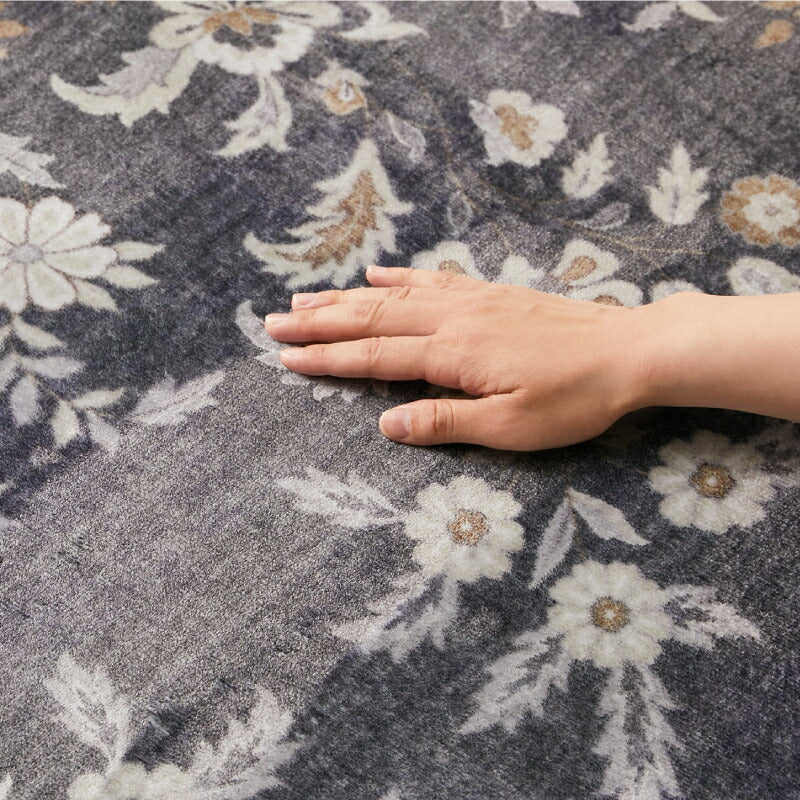 洗えるラグ カーペット 転写ラグ レーナ・ハーマル・オッタ 約130×190cm〜 【約1.5畳〜】オリエンタル アンティーク ペルシャ絨毯風 モロッカン ホットカーペット ホットカーペットカバー 床暖房対応 オールシーズン