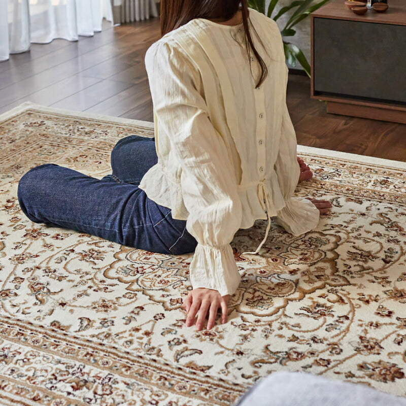 ラグ カーペット エジプト製ウィルトン織ラグ バハレイヤ 約160×235cm〜 【約2.5畳〜】オリエンタル アンティーク ペルシャ絨毯風  ホットカーペット ホットカーペットカバー 床暖房対応 オールシーズン 年中 春夏秋冬用