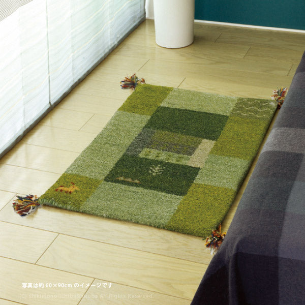 ギャベラグマット GABBEH D 約40×120cm 【5柄】ギャッベマット ギャッベ 羊毛 手織りマット 羊毛 屋内 おしゃれ ギャベカーペット 萩原 秋冬用