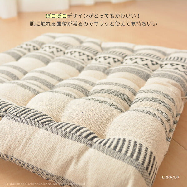 インド綿100%シートクッション6柄 約40×40cm 綿100% 座布団 幾何学柄 シンプルキリム柄 おしゃれ 男前インテリア コットンクッション 正方形 モノトーン シートクッション いす用 boho ボーホーインテリア おしゃれキャンプ 萩原 秋冬用 涼しい