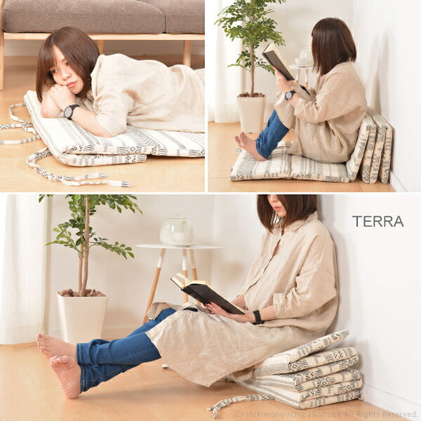 インド綿100%6つ折りマットレス 6柄 約65×170×2cm 綿100% 長座布団 幾何学柄 シンプルキリム柄 おしゃれ ソファークッション シートクッション 車 後部座席 おしゃれキャンプ アウトドア 敬老の日 ギフト 孫 プレゼント 実用的 萩原 秋冬用 涼しい