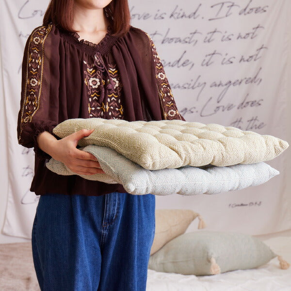 インド綿 シートクッション アルト 約40×40cm 綿100% コットン100% 座布団 四角型 かわいい シンプル おしゃれ カラフル オールシーズン 萩原 秋冬用 涼しい