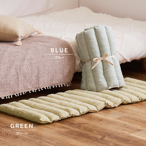 インド綿 ロングクッション アルト 約43×120cm 綿100% コットン100% 長座布団 ひも付き 丸めて枕 ごろ寝マット 持ち運び おしゃれキャンプ アウトドア 運動会 ピクニック 萩原 秋冬用 涼しい