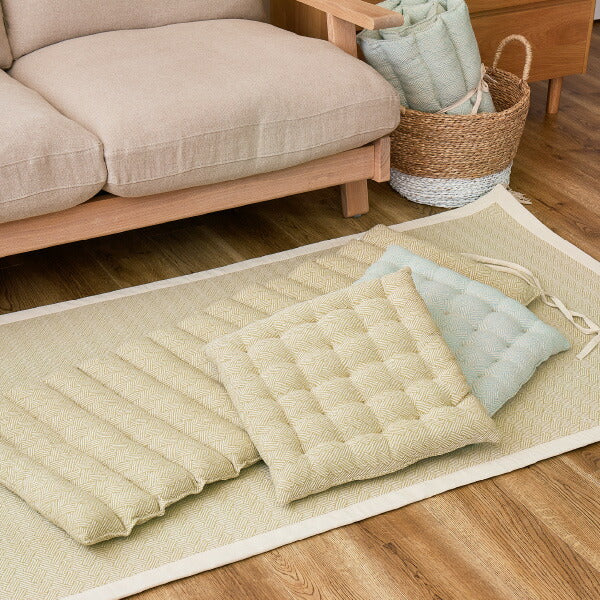 インド綿 ロングクッション アルト 約43×120cm 綿100% コットン100% 長座布団 ひも付き 丸めて枕 ごろ寝マット 持ち運び おしゃれキャンプ アウトドア 運動会 ピクニック 萩原 秋冬用 涼しい
