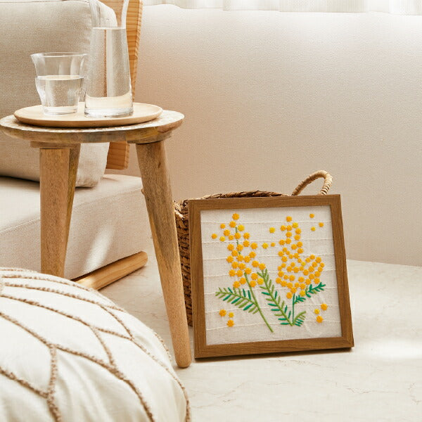 アートパネル ファブリックパネル 約25×25cm KUKKA(クッカ) 北欧 花 壁掛け ウォールデコ おしゃれ 刺繍アート 萩原