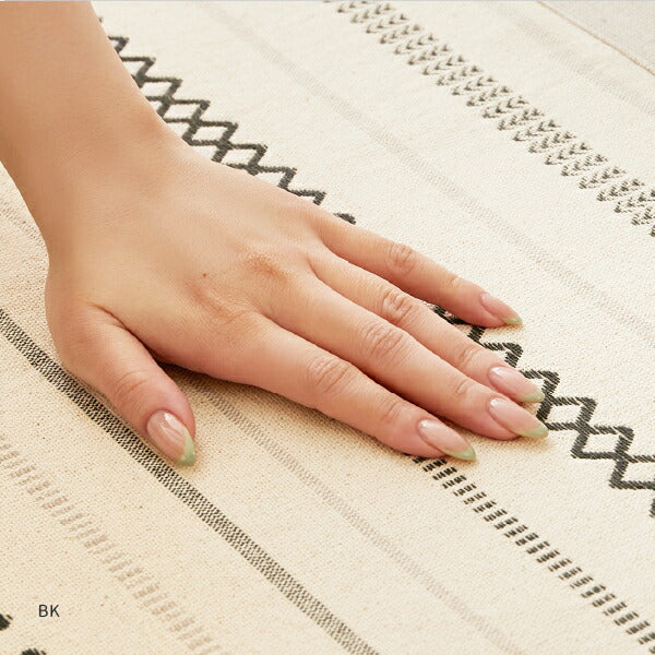 洗えるラグ アンダーラグ2点セット 綿100% ティック 約185×185cm【約2畳】 インド綿 コットン100% ラグマット タッセル付き ナチュラル かわいい おしゃれ オールシーズン 北欧 萩原 秋冬用 涼しい