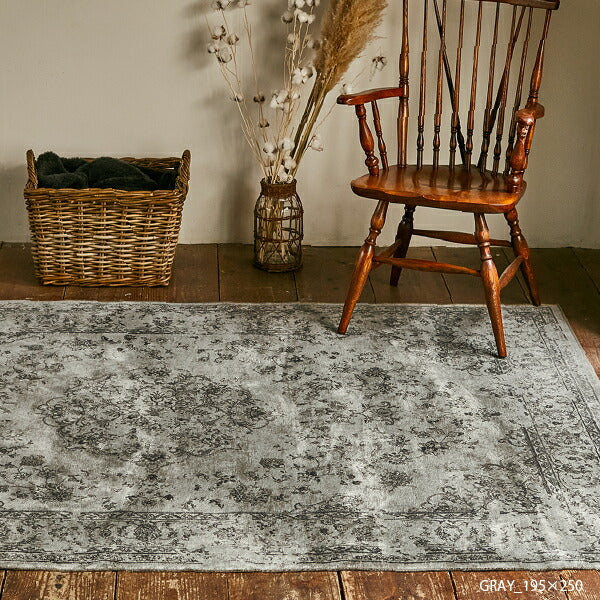 ラグ カーペット ベルギー製 モケットラグ ロイヤルパレスビオレッタ 約195×195cm 【約2.5畳】 オリエンタル シャビーシック ヴィンテージ ペルシャ絨毯風 メダリオン ホワイトインテリア 韓国インテリア オールシーズン 年中