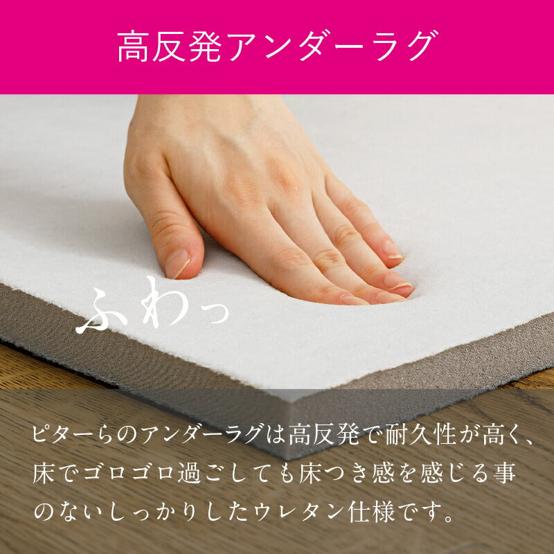 絶対ズレないラグセット 実用新案取得の「ピターら」【 約2畳・3畳】ラグの下敷き アンダーラグ 滑り止め 接触冷感 厚手 節電 ふっくら ウレタン 萩原