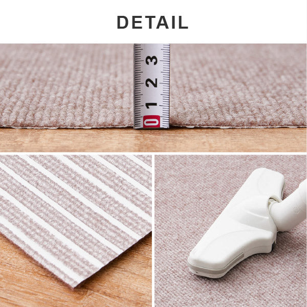 【17枚セット】自分でカットできる 洗濯機で洗える 吸着 階段マット 踊り場付き 滑り止め ピタロ (約90×21cm 15枚・90×90cm 2枚)フリーカット 階段用マット 階段 マット 三角 台形 ペット 薄手 DIY 無地 萩原 春夏秋冬用