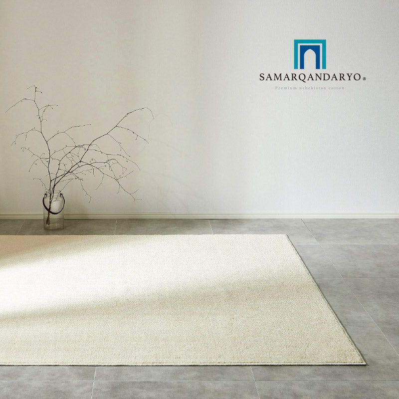 オーガニックコットンラグ 洗えるラグ サマルカンダリアコットン100%【約130×185cm/185×185cm/185×240cm】【約1.5畳/2畳/3畳】ウズベキスタン 長綿 綿100% 日本製 タフトラグ ループパイル 抗菌 無地 ナチュラルインテリア オールシーズン 春夏秋冬用