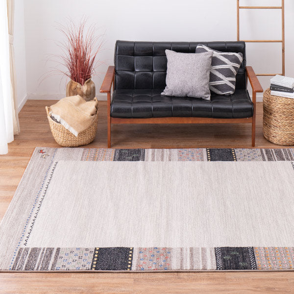 ラグ カーペット 絨毯 ベルギー製 アルガス 約133×195cm 【約1.5畳】 ギャベ風 オリエンタル 厚手 オールシーズン 年中 萩原 秋冬用