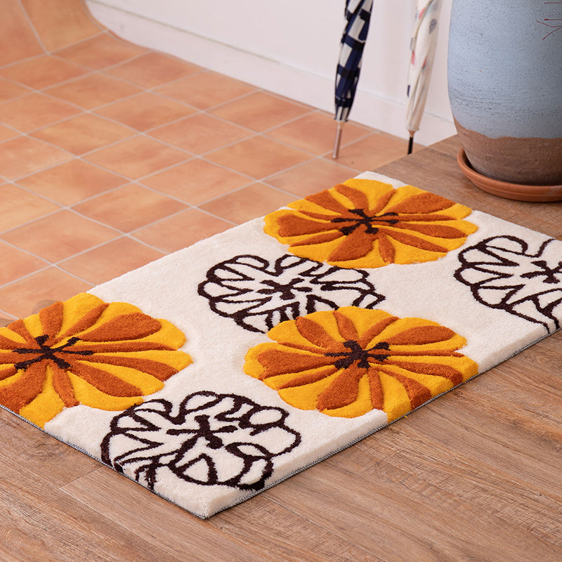 洗える玄関マット 約50×80cm マット 花柄 アクセントマット 室内 屋内