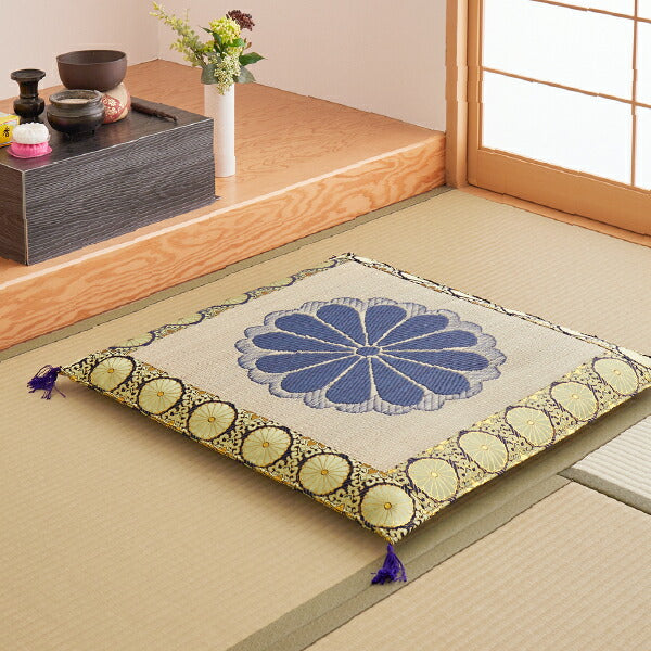 【国産仏具・和敷物】 天然 い草御前座布団 王朝 ザブトン ざぶとん 約70×70cm 収納袋付き 抗菌 防臭 抗カビ 井草 イグサ いぐさ 法事 夏 年中 萩原 春夏秋冬 涼しい ひんやり
