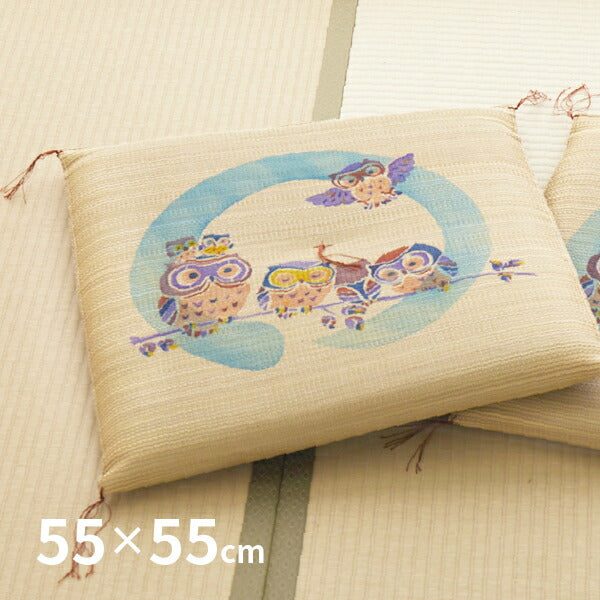 い草手捺染座布団 55×55cm ざぶとん ザブトン 春夏秋冬 幸せを呼ぶ