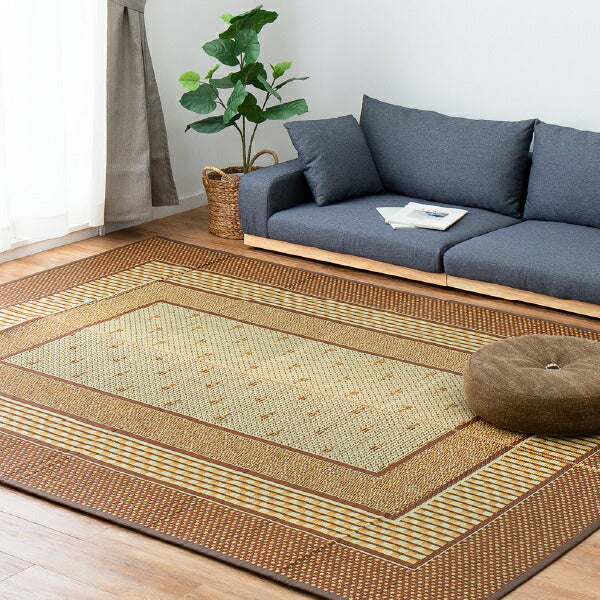 国産 い草ラグ エルモード【裏貼り】 約191×250cm【約3畳】本間3帖 滑り止め加工 抗菌 防臭ござ い草カーペット ラグマット センターラグ アクセントラグ おしゃれ 井草 年中 萩原 春夏秋冬 涼しい ひんやり