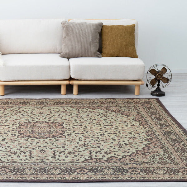 細密で美しい柄のい草ラグ コンチェルト 【裏貼有】 約191×191cm 【約2.5畳】 【正方形】 抗菌 防臭 まるでペルシャ絨毯!カーペット 井草 イグサ いぐさ 年中 萩原 春夏秋冬 涼しい ひんやり