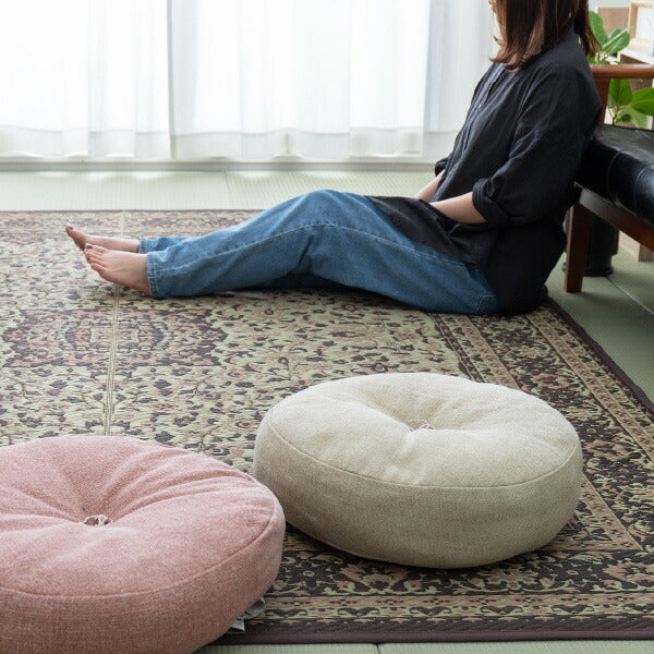 細密で美しい柄のい草ラグ コンチェルト 【裏貼有】 約191×191cm 【約2.5畳】 【正方形】 抗菌 防臭 まるでペルシャ絨毯!カーペット 井草 イグサ いぐさ 年中 萩原 春夏秋冬 涼しい ひんやり