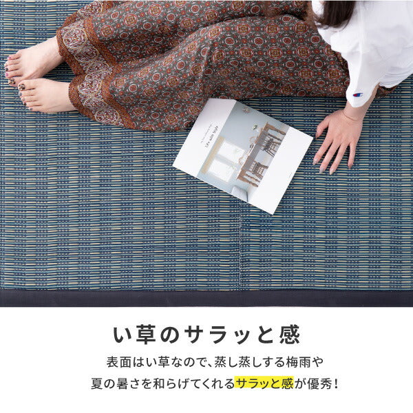 もっちり厚手 ウレタン入り い草ラグ カーペット 仙名 約180×180cm 【約2畳】 【正方形】 【裏貼有】 抗菌 防臭 い草カーペット ござ ラグマット 無地 シンプルモダン ふっくら 防音 いぐさ 井草 イグサ いぐさ 年中 萩原 春夏秋冬 涼しい ひんやり