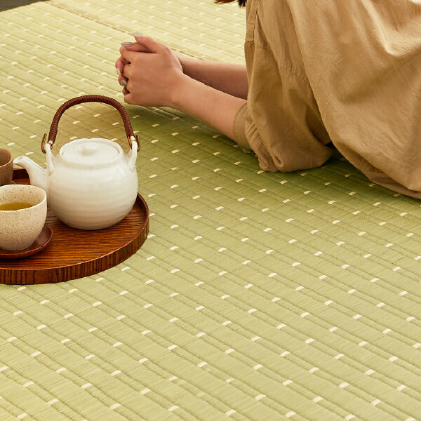 国産 い草ラグ 吉兆 約348×352cm【江戸間8畳】8帖 抗菌 防臭 上敷き ござ い草カーペット ラグマット センターラグ アクセントラグ おしゃれ 井草 年中 萩原 春夏秋冬 涼しい ひんやり