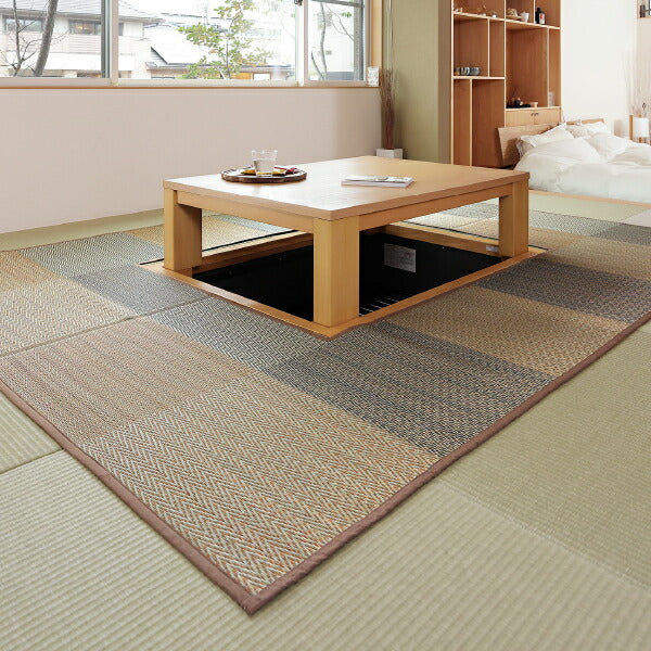 掘りごたつ専用! い草ラグ ラグ カーペット 約191×191cm 【約2.5畳】 【裏貼り】 抗カビ 消臭 2.5帖 イ草 畳 ござ カーペット 2畳 おしゃれ 市松模様 正方形 イグサ いぐさ 井草 年中 萩原 春夏秋冬 涼しい ひんやり 掘りごたつ こたつ コタツ