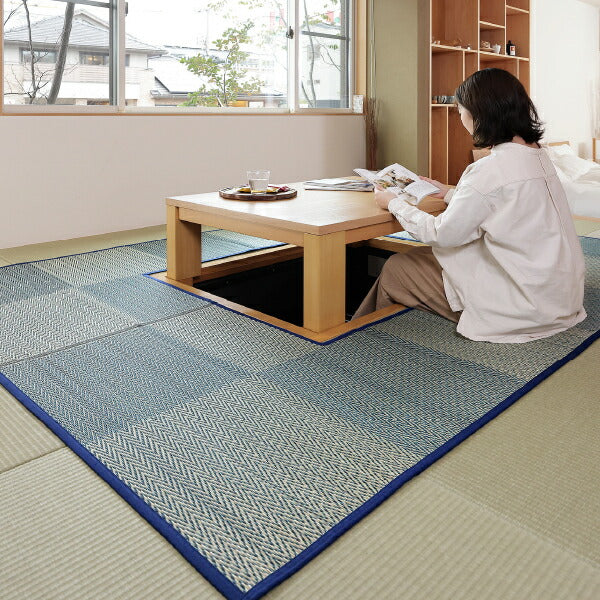 掘りごたつ専用! い草ラグ ラグ カーペット 約191×300cm 【約4畳】 【裏貼り】 抗カビ 消臭 4帖 イ草 畳 ござ カーペット おしゃれ 市松模様 長方形 イグサ いぐさ 井草 年中 萩原 春夏秋冬 涼しい ひんやり 掘りごたつ こたつ コタツ