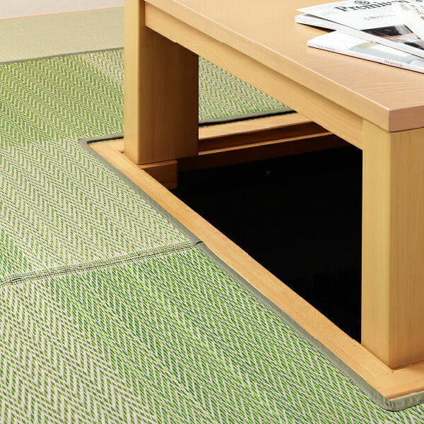 掘りごたつ専用! い草ラグ ラグ カーペット 約191×300cm 【約4畳】 【裏貼り】 抗カビ 消臭 4帖 イ草 畳 ござ カーペット おしゃれ 市松模様 長方形 イグサ いぐさ 井草 年中 萩原 春夏秋冬 涼しい ひんやり 掘りごたつ こたつ コタツ