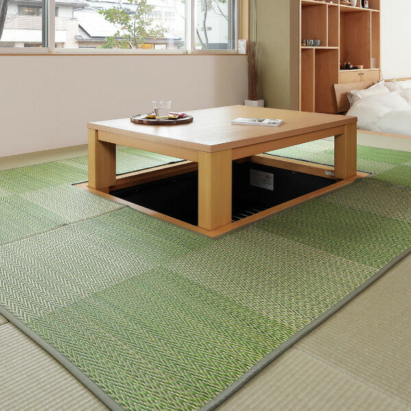 掘りごたつ専用! い草ラグ ラグ カーペット 約240×240cm 【約4.5畳弱】 【裏貼り】 抗カビ 消臭 4.5帖 イ草 畳 ござ カーペット おしゃれ 市松模様 正方形 イグサ いぐさ 井草 年中 萩原 春夏秋冬 涼しい ひんやり 掘りごたつ こたつ コタツ