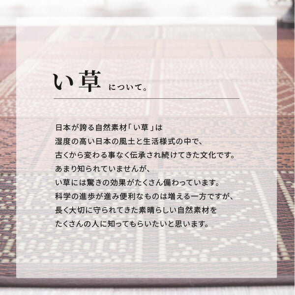 い草ラグ 伊勢(いせ) 約176×176cm 【約2畳/裏貼有り】 ござ 抗菌 防臭 正方形 おしゃれ モダン ブラウン ブルー 井草 イグサ いぐさ 年中 萩原 春夏秋冬 涼しい ひんやり