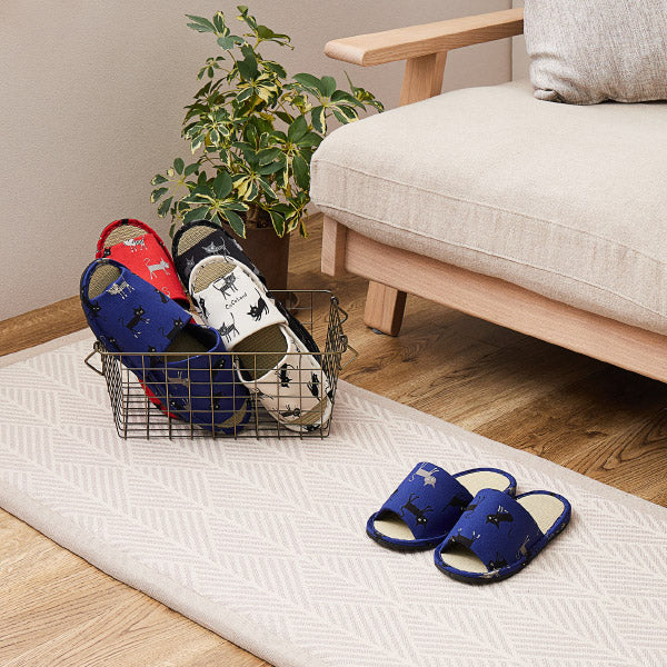 スリッパ い草 モノネコ Lサイズ 〜28cmまで対応 国産 日本製猫グッズ ユニセックス 男性 ルームシューズ メンズ ギフト プレゼント いぐさ 畳 室内 敬老の日 誕生日 年中 萩原 春夏秋冬 涼しい ひんやり