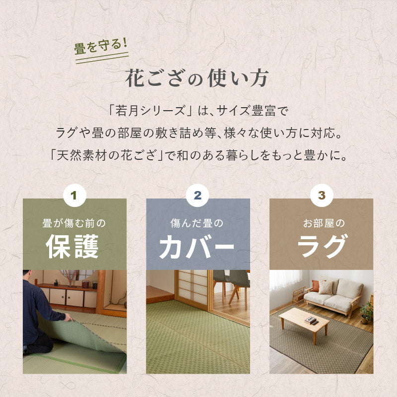 い草カーペット市松柄 若月 【2畳・3畳・4.5畳・6畳・8畳】【江戸間・本間】い草ラグ い草柄上敷き い草花ござ 抗菌 防臭 帖物 い草ラグ い草カーペット 和モダン 井草 イグサ いぐさ 畳交換 畳替え 表替え