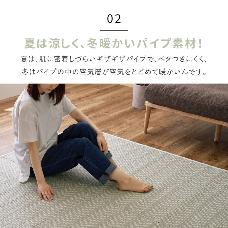 ラグ ビニール風 上敷き パスラッシュ【2畳・3畳・4.5畳・6畳・8畳・10畳・12.5畳・15畳】【江戸間】帖 花ござ 洗える かわいい キッズラグ 柄 上敷き ペット 畳の上に敷くもの 子供部屋 畳の部屋 保護 畳交換 畳替え 表替え