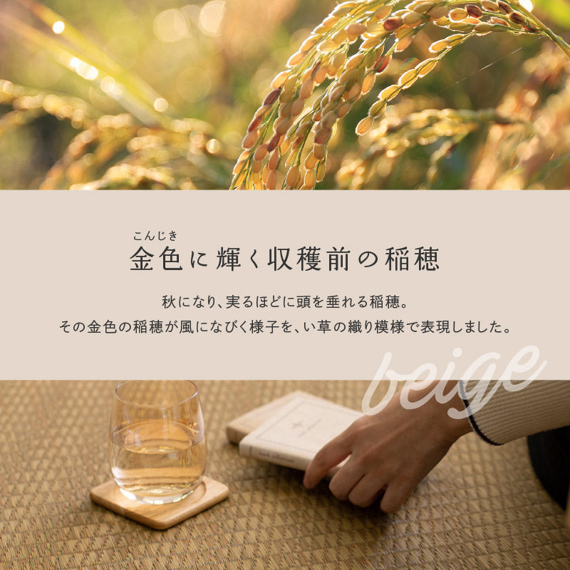 い草ラグ おしゃれ 国産 穂波 (ほなみ) 191×191cm 【2.5畳】 【裏貼り】 せとのとシリーズ イ草 ござ カーペット 2畳 日本製 無地柄 正方形 袋織 三重織 純国産 滑り止め付き イグサ いぐさ 井草 年中 萩原 春夏秋冬 涼しい ひんやり