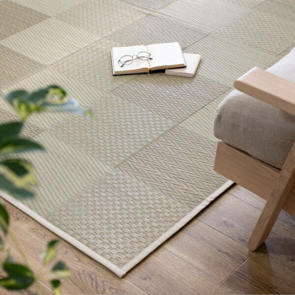 い草ラグ おしゃれ 国産 倉ノ戸 (くらのと) 約191×250cm 【3畳】 【裏貼り】 せとのとシリーズ イ草 ござ カーペット 日本製 市松模様 ブルー ベージュ 正方形 袋織 三重織 純国産 滑り止め付き イグサ いぐさ 井草 年中 萩原 春夏秋冬 涼しい ひんやり